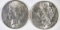 1922-D & 22-S PEACE DOLLARS, CH BU