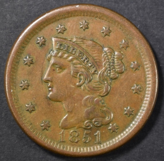 1851 LARGE CENT AU/BU