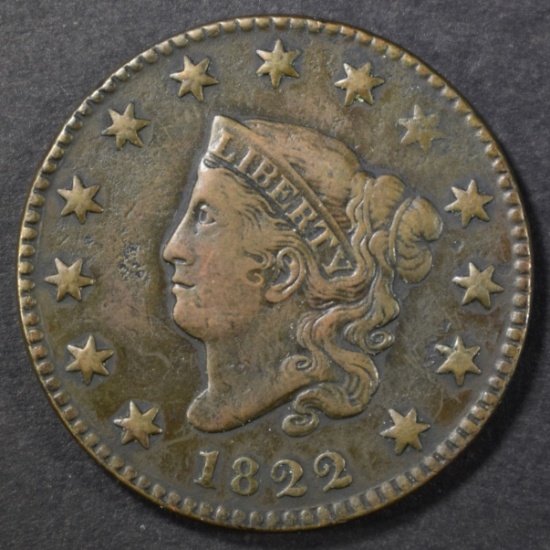 1822 LARGE CENT VF