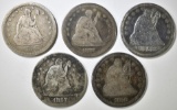 CIRC SEATED LIBERTY QUARTERS: