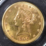 1906 $10 GOLD LIBERTY BU DAMAGE