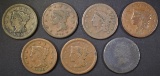 7 LARGE CENTS MOSTLY G-VG