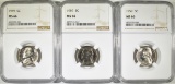 3-1959 JEFFERSON NICKELS, NGC MS-66