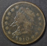 1810 LARGE CENT GOOD, MARKS OBV.