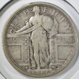 1917 TYPE-1 STANDING LIBERTY QUARTER, VF NICE