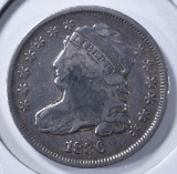 1836 BUST DIME, VF