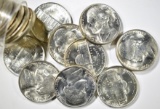 GEM BU ROLL OF 1944-P JEFFERSON SILVER WAR NICKELS