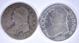 2 - BUST HALF DOLLARS; 1834 AG &