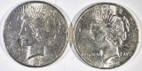 1922-D & 22-S PEACE DOLLARS, CH BU