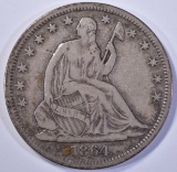 1864-S SEATED HALF DOLLAR, XF