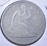 1877-S SEATED HALF DOLLAR, VF