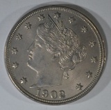 1902 LIBERTY NICKEL GEM BU