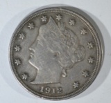 1912-S LIBERTY NICKEL XF