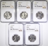 (5) 1979-S SUSAN B ANTHONY DOLLARS NGC MS-66