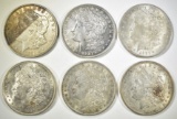 1921-D & 5 1921 MORGAN DOLLARS MOSTLY AU+