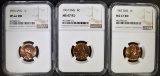 1965 SMS & 2-1967 SMS LINCOLN CENTS, NGC MS-67 RED