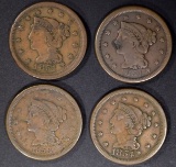 LARGE CENTS (2) 1851 XF, 1854 VF/XF, 1856 VF/XF