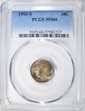 1953-S ROOSEVELT DIME  PCGS MS-66