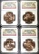 2008 FIRST SPOUSE BRONZE MEDAL SET, NGC MS-66 RED