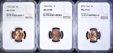 (3) 1966 SMS LINCOLN CENTS  NGC-67 RD