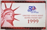 1999 U.S. SILVER PROOF SET IN ORIG BOX/COA