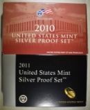 2010 & 11 U.S. SILVER PROOF SETS IN ORIG PACKAGING