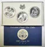 1983 OLYMPIC P-D-S OLYMPIC SILVER DOLLAR  SET