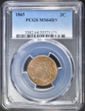 1865 2 CENTS  PCGS  MS-64 BN