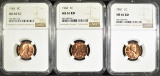 3 - 1961 LINCOLN CENTS NGC MS66RD