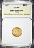 1927 $2.50 GOLD INDIAN OBCS GEM BU