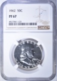 1962 FRANKLIN HALF DOLLAR, NGC PF-67