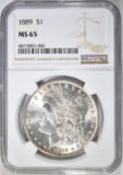 1889 MORGAN DOLLAR  NGC  MS-65