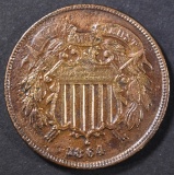 1864 2 CENT AU/BU POROUS