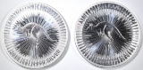 2-BU 1oz SILVER 2019 AUSTRALIAN KANGARRO COINS