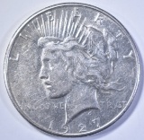 1927-S PEACE DOLLAR, CH AU