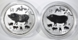 2-2019 AUSTRALIA 1oz SILVER YEAR OF THE PIG $1.00