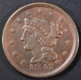 1847 LARGE CENT  AU