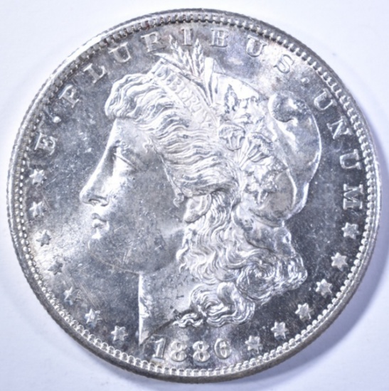 1886-S MORGAN DOLLAR, CH BU SUPER FLASHY