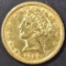 1840-O $5.00 GOLD AU/BU