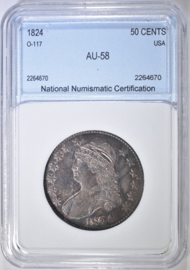 1824 BUST HALF DOLLAR  NNC AU BU