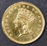 1859 $1 GOLD INDIAN PRINCESS  CH BU PL