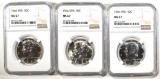 (3) 1966 SMS KENNEDY HALVES NGC MS 67