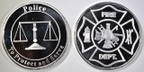 POLICE & FIRE 1oz .999 SILVER ROUNDS