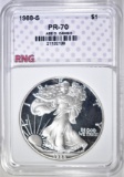 1988-S SILVER EAGLE RNG PERFECT GEM PROOF DCAM