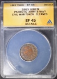 1863 CWT ARMY & NAVY  ANACS EF-45 DETAILS