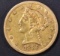 1885 $5.00 GOLD LIBERTY, XF