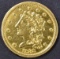 1838 $2.5 GOLD LIBERTY  CH AU