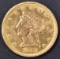 1857-O $2.5 GOLD LIBERTY  CH AU