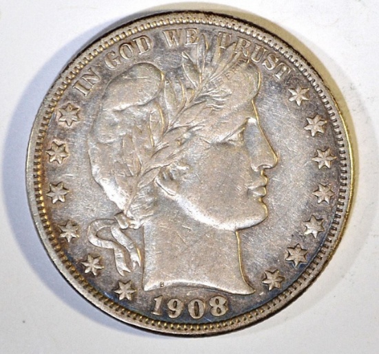 1908-D BARBER HALF DOLLAR XF