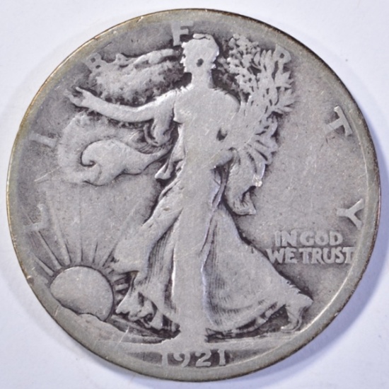 1921-S WALKING LIBERTY HALF DOLLAR  VG